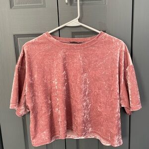 Urban Outfitters Pink Velvet Crop Top